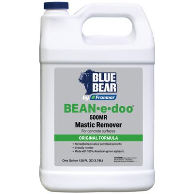 BLUE BEAR 500MR BEANedoo Mastic Remover  Professional Soy-Based Adhesive Remover for Carpet, Tile & Asbestos Mastics  Low-Odor, Non-Toxic, Safe for Schools & Hospitals  1 Gallon