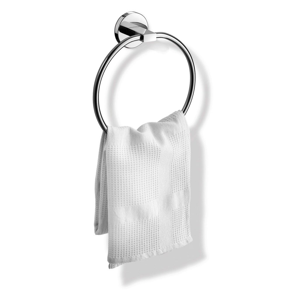 ZACK 40096 Scala Wall Mounted Towel Ring with High Gloss Swiveling, Diameter 7.87"