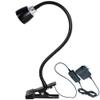 LUMINTURS(TM 3W LED Clip Clamp Lamp Desk Book Light Gooseneck Flexible Pipe ON/Off Button Black Shell view 1
