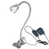 LUMINTURS(TM 3W LED Clip Clamp Lamp Desk Book Light Gooseneck Flexible Pipe ON/Off Button Silver Shell view 1