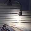 LUMINTURS(TM 3W LED Clip Clamp Lamp Desk Book Light Gooseneck Flexible Pipe ON/Off Button Silver Shell view 4