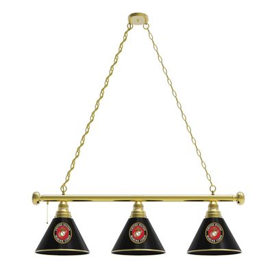Holland Bar Stool Co. U.S. Marines 3 Shade Billiard Light with Brass Fixture by The