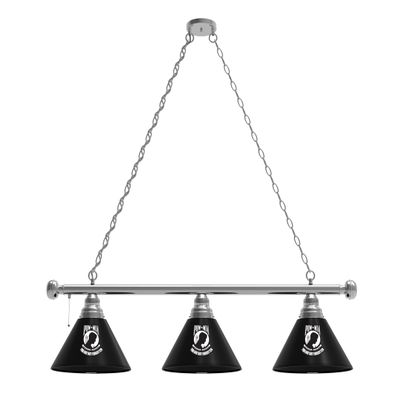 Holland Bar Stool POW/MIA 3 Shade Billiard Light with Chrome Fixture by the Co.