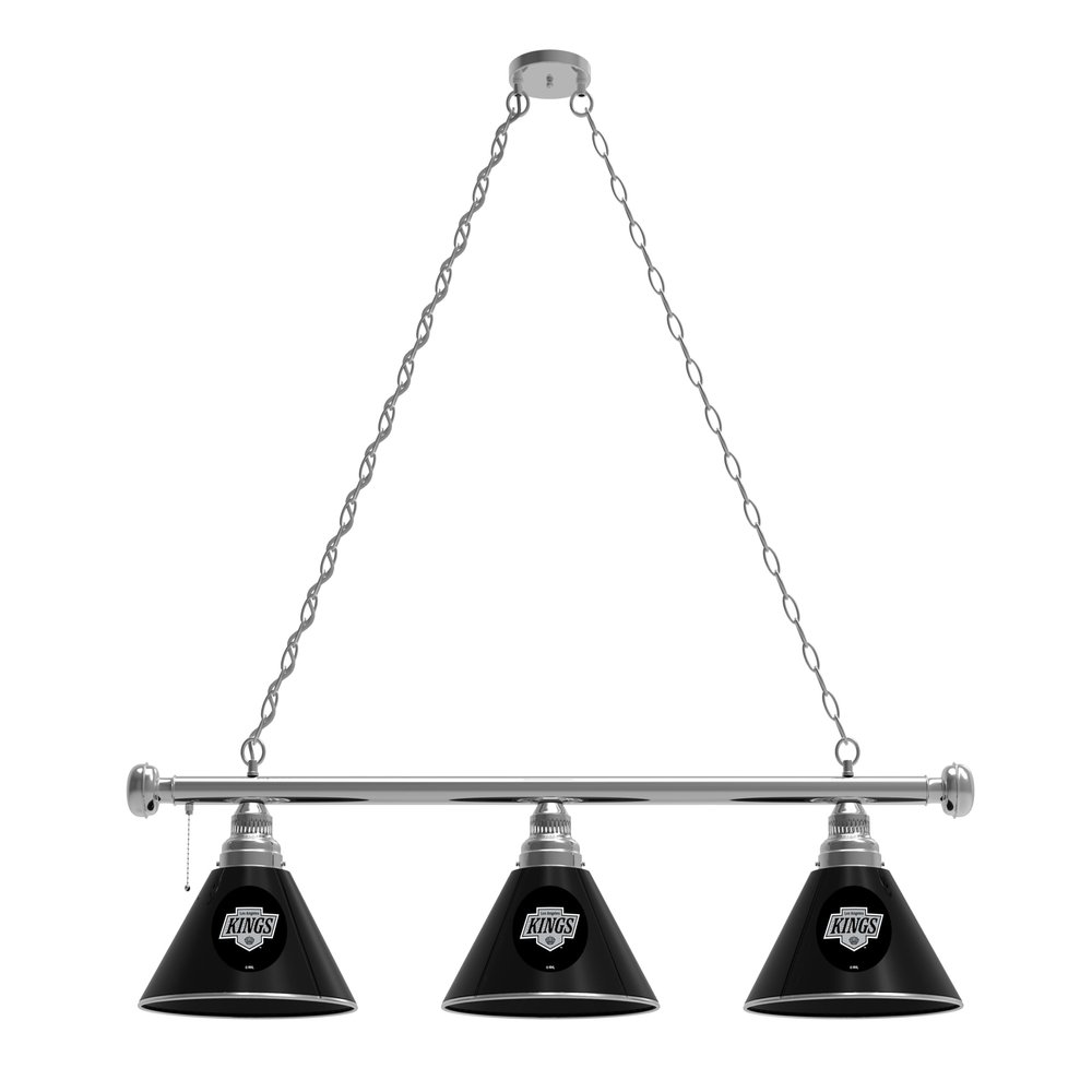 HBS Los Angeles Kings 3 Shade Billiard Light with Chrome Fixture by Holland Bar Stool