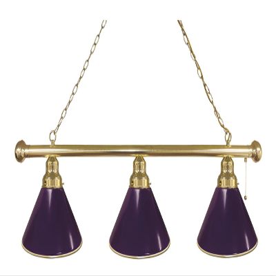 Holland Bar Stool Purple 3 Shade Billiard Light with Brass Fixture by the Co.