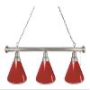 Holland Bar Stool Co. Red 3 Shade Billiard Light with Chrome Fixture by The view 1