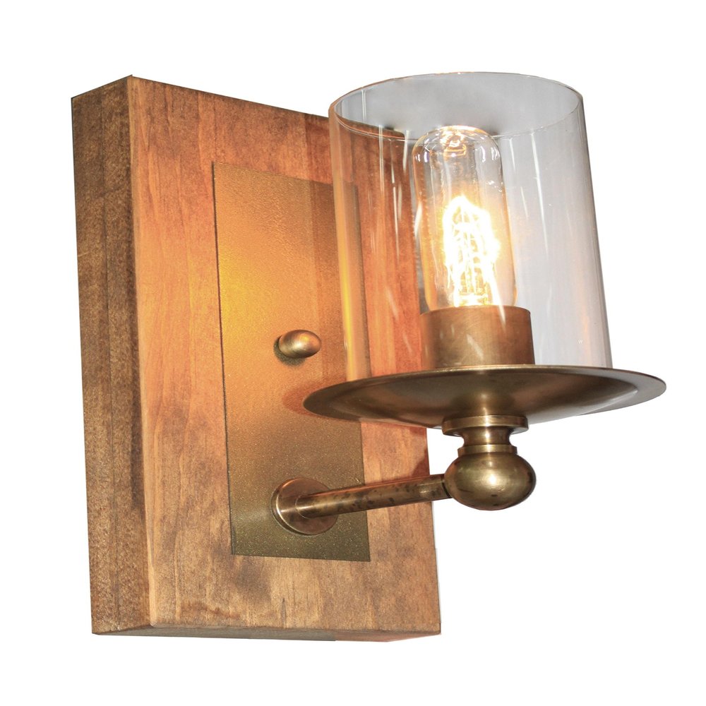 Artcraft Lighting Legno Rustico Wall Bracket, Light Pine/Burnished Brass, 12.00x5.50x5.50 (AC10147BB)