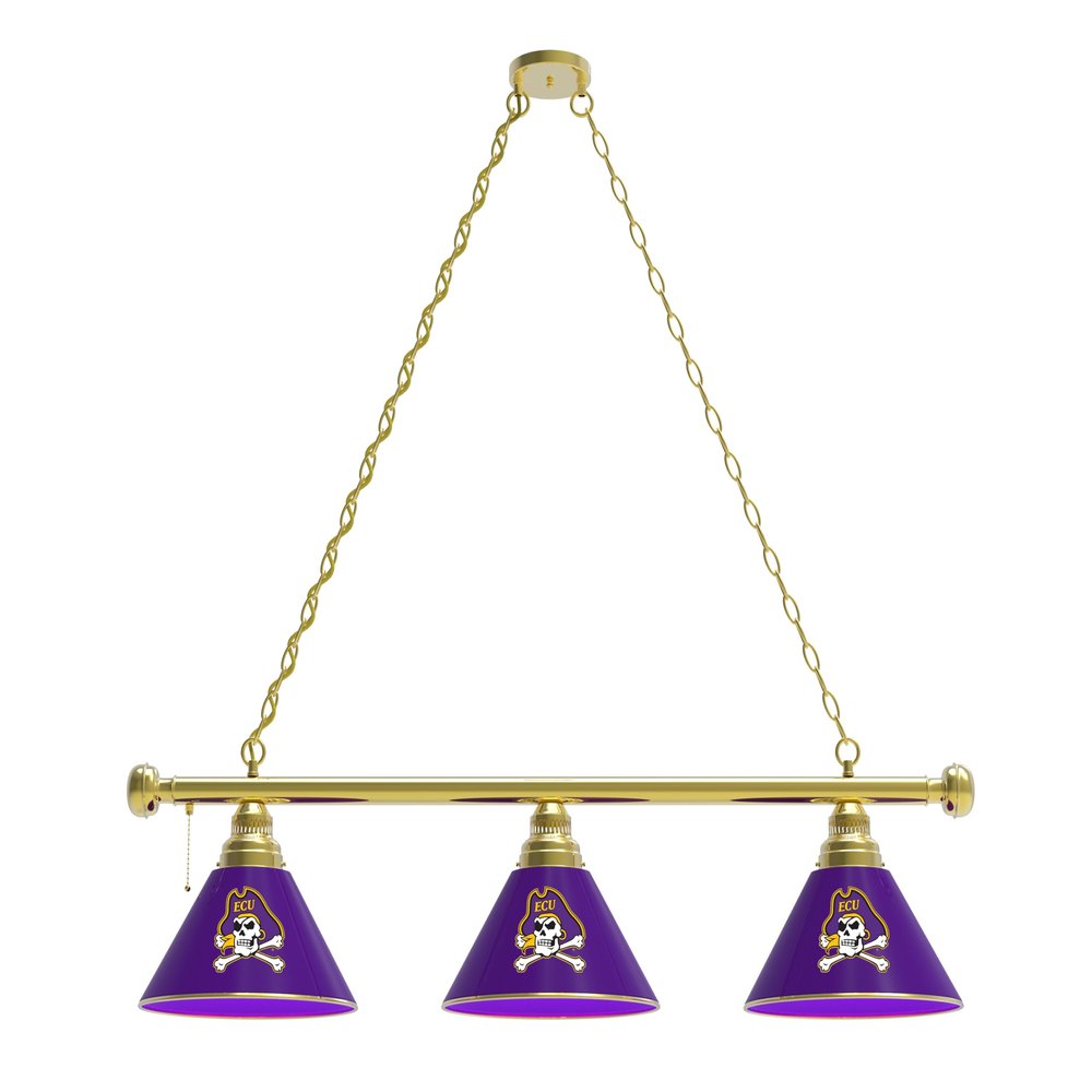 HBS East Carolina 3 Shade Billiard Light with Brass Fixture by The Holland Bar Stool Co.