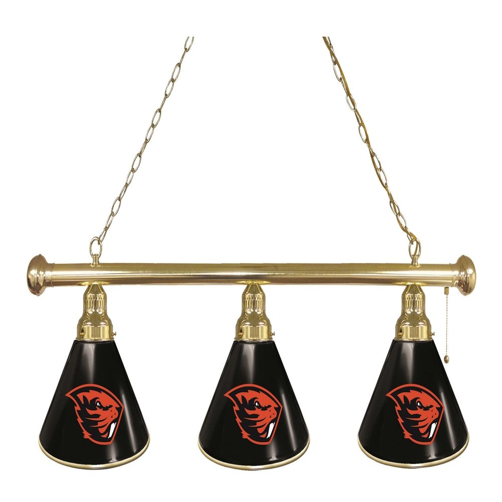 Holland Bar Stool Co. Oregon State 3 Shade Billiard Light with Brass Fixture by The