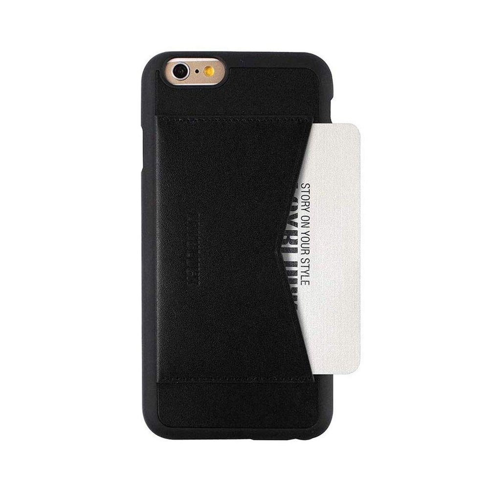 LAYBLOCK LB5613i6 Leather Case for iPhone 6s/6, Natural Cowhide Leather, Pocket Bar, Black, Bar Type