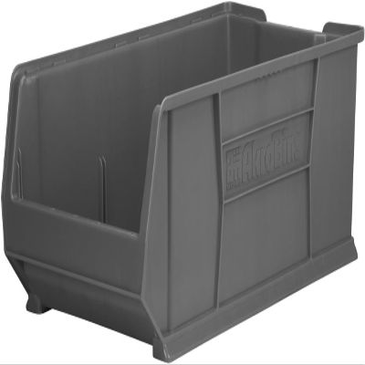 Akro-Mils 30293 Super-Size AkroBins Plastic Storage Bins, Space-Saving Stackable Bins for Garage, Classroom, Warehouse Organization, 30" L x 16" W x 11" H, Grey, 1-Pack