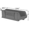 Akro-Mils 30284 Super-Size AkroBins Plastic Storage Bins, Space-Saving Stackable Bins for Garage, Classroom, Warehouse Organization, 24" L x 8" W x 7" H, Grey, 4-Pack view 3