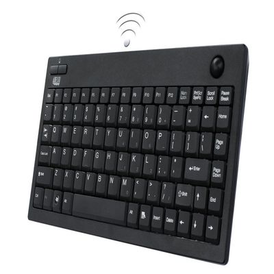 Adesso WKB-3100UB 2.4 GHz RF wirelss mini keyboard ,built-in Optical trackball with USB mini receiver and receiver pocket (black)