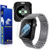ArmorSuit Black Carbon Fiber Skin Back Protector Film + HD Clear Screen Protector for Apple Watch 42mm (Series 1) - HD Clear view 1