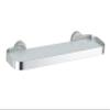 Cortesi Home Milo Contemporary Stainless Steel Glass Vanity Shelf, Chrome, 16" view 1