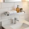 Cortesi Home Milo Contemporary Stainless Steel Glass Vanity Shelf, Chrome, 16" view 2