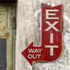 Handcrafted Vintage Left Exit Arrow Aluminum Dibond Sign, Rustic Exit Sign, Antique This Way Out Sign view 2