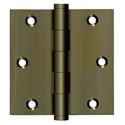 Deltana DSB355-R Residential Solid Brass 3 1/2-Inch x 3 1/2-Inch Square Hinge