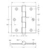 Deltana DSB355-R Residential Solid Brass 3 1/2-Inch x 3 1/2-Inch Square Hinge view 2