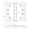 Deltana DSB4NB19 Ball Bearings Solid Brass 4-Inch x 4-Inch Square Hinge view 2