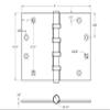 Deltana DSB4560BB10B Solid Brass 4 1/2-Inch x 6-Inch Square Corner Hinge view 2