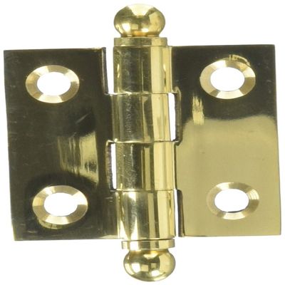 Deltana CH1515U3-UNL Solid Brass 1-1/2-Inch x 1-1/2-Inch Cabinet Hinge with Ball Tips