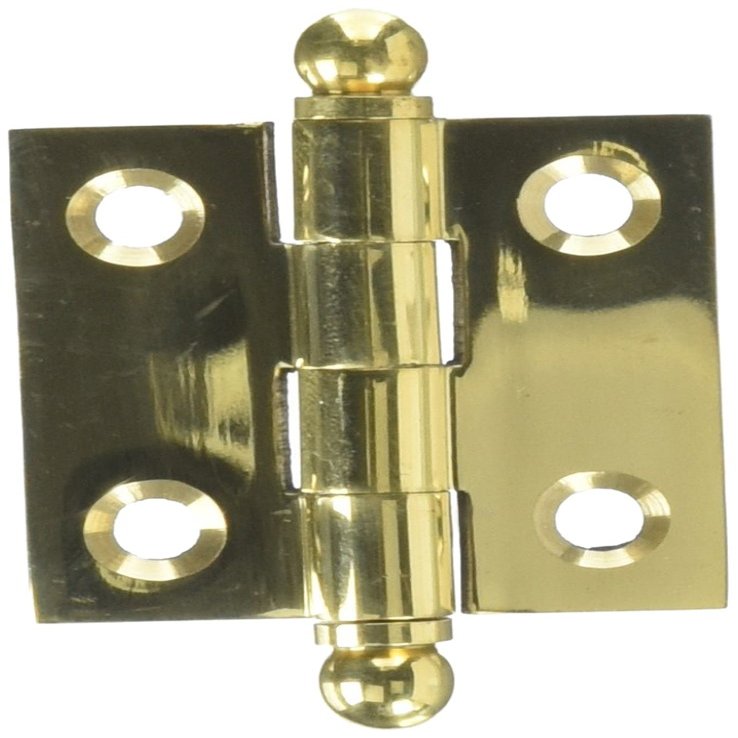 Deltana CH1515U3-UNL Solid Brass 1-1/2-Inch x 1-1/2-Inch Cabinet Hinge with Ball Tips