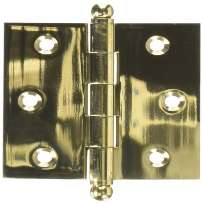 Deltana CH2525U3-UNL Solid Brass 2-1/2-Inch x 2-1/2-Inch Cabinet Hinge with Ball Tips