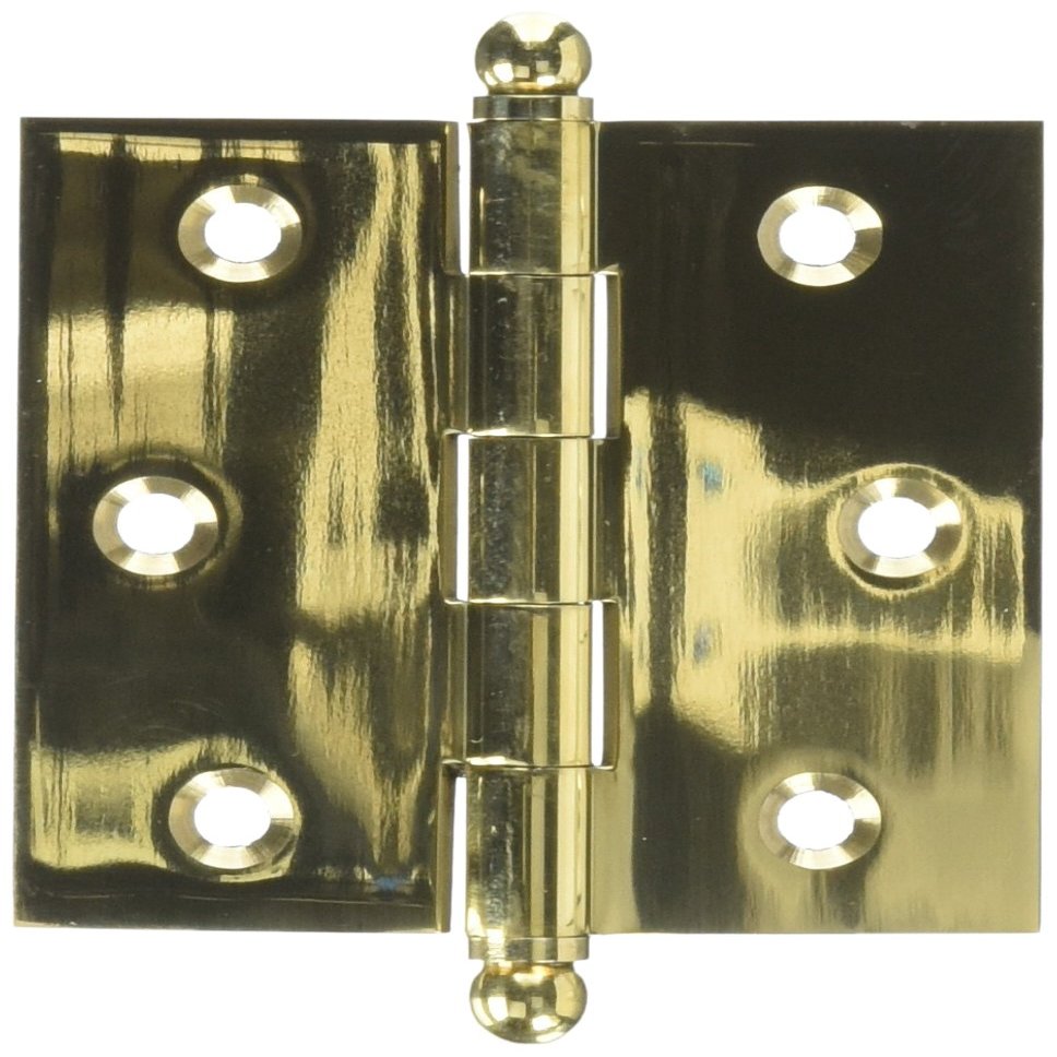 Deltana CH2525U3-UNL Solid Brass 2-1/2-Inch x 2-1/2-Inch Cabinet Hinge with Ball Tips