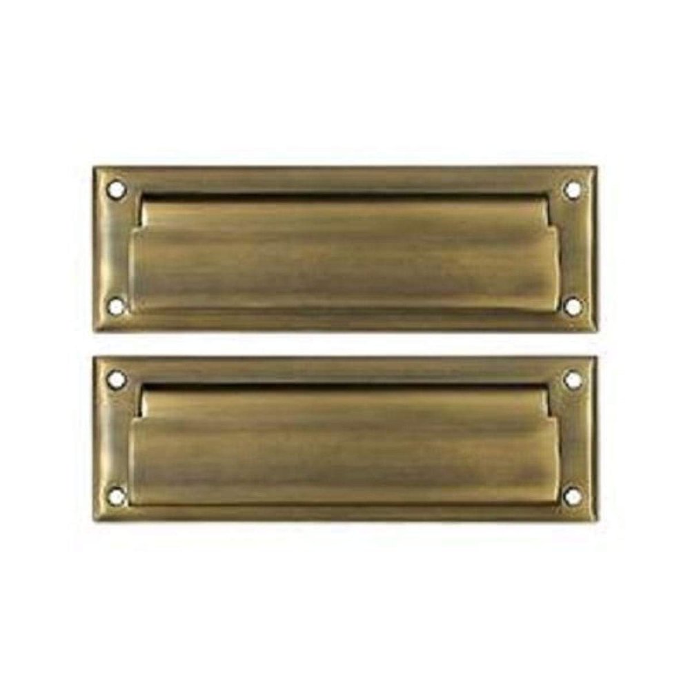 MAIL SLOT 8-7/8IN WITH BACK PLATE ANTIQUE BRASS