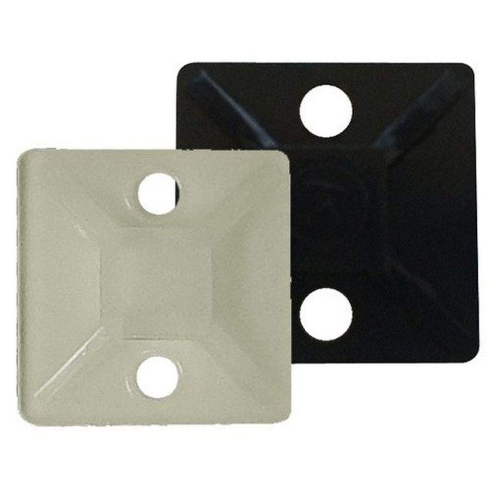 Morris 20394 Morris Products 20394 Self-Adhesive Tie Mount, 2 - #8 Screw Holes, 3/4" Width, 3/4" Length (Pack of 100), Natural