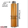 Archer PRO 2-1/2 in. Diamond Turbo Core Drill Bit/Hole Saw for Concrete Drilling and Masonry. 14 Drill Depth, 1-1/4 in. -7 Arbor for Core Drill Stand Rig, Dry and Wet Use view 4