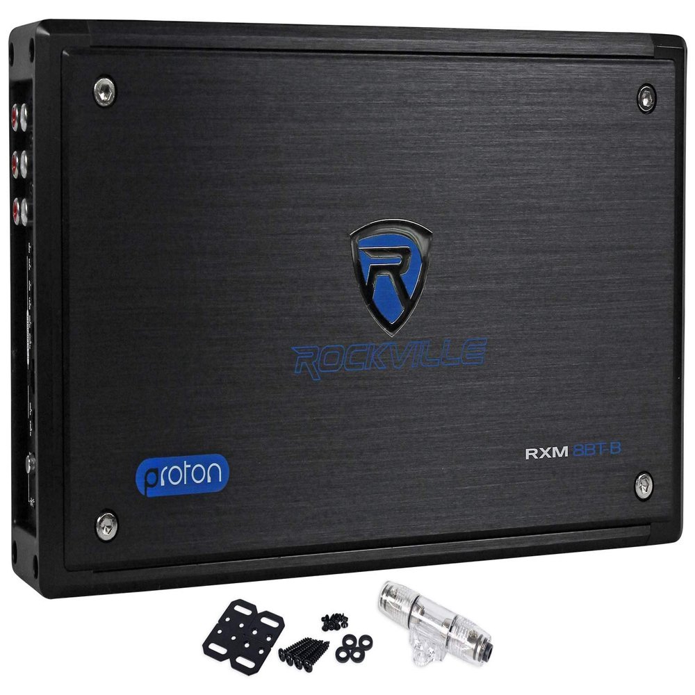 Rockville RXM8BTB 8 Channel Marine Boat Amplifier with Bluetooth, Black