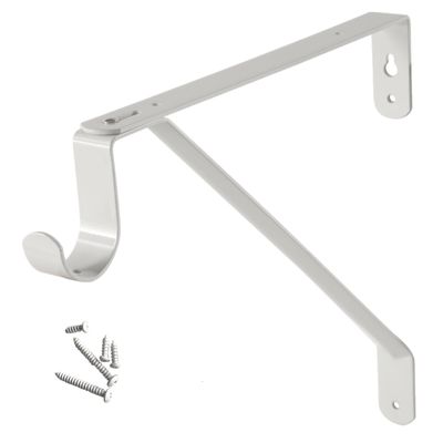 Closet Rod & Shelf Support Bracket | Compensates for Shelf Cleat | Fits All Round Wardrobe Poles up to 1 | White | 1 Pack