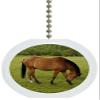 Horse in Pasture Solid Ceramic Fan Pull view 1