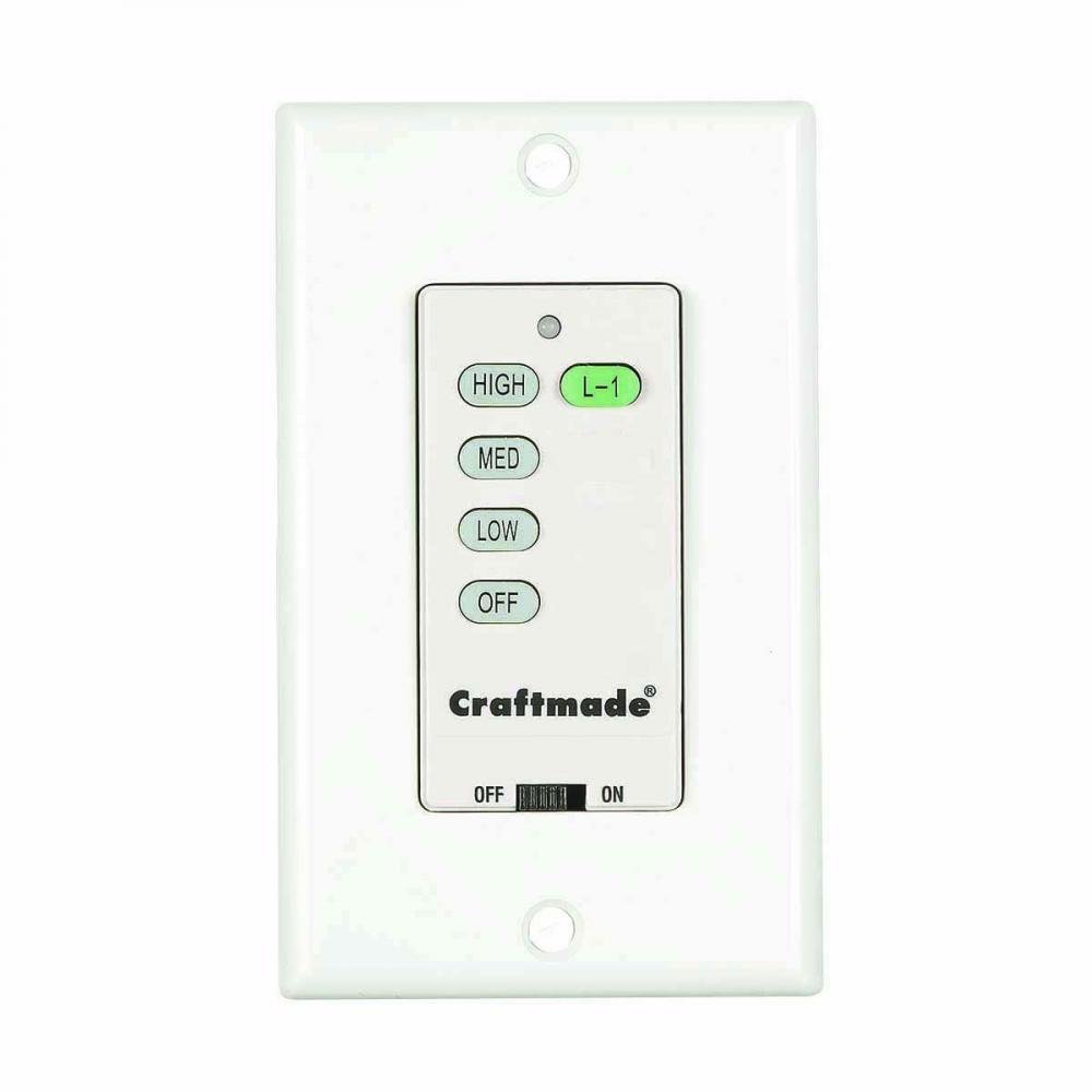 Craftmade UCI-WALL Fan Accessory Universal Intelligent Controls Wall Control, 3-Speed 1.5-Amp 2 Wire Installation, Almond, Brown and White