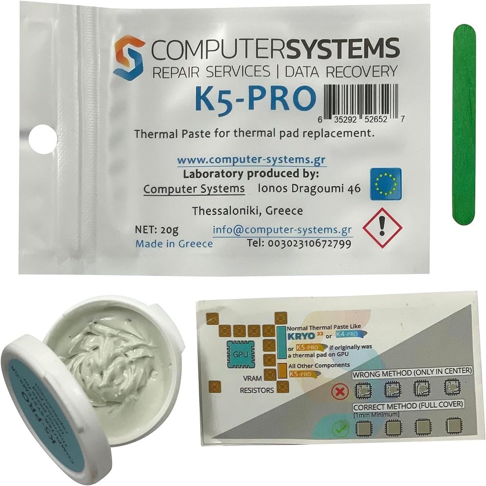 CS Labs K5-PRO Viscous Thermal Paste for Thermal pad 20g Compatible with iPhone, Apple iMac, Sony PS4 & PS3, Xbox, Acer Aspire etc