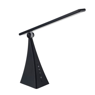 V LIGHT LED USB Desk Lamp, Pyramid Style Reading Lamp, Small Touch Light Lamp, 3 Level Touch Dimming Switch, Black
