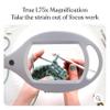 Brightech LightView Pro LED Magnifying Floor Lamp - Daylight Bright Full Spectrum Magnifier Lighted Glass Lens - Height Adjustable Gooseneck Standing Light - for Reading Task Craft Lighting - White view 4