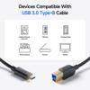 Cable Matters USB C to USB B 3.0 Cable - 3.3ft, USBB to USBC Cable with Type-B 3.0 Connector, Black view 4