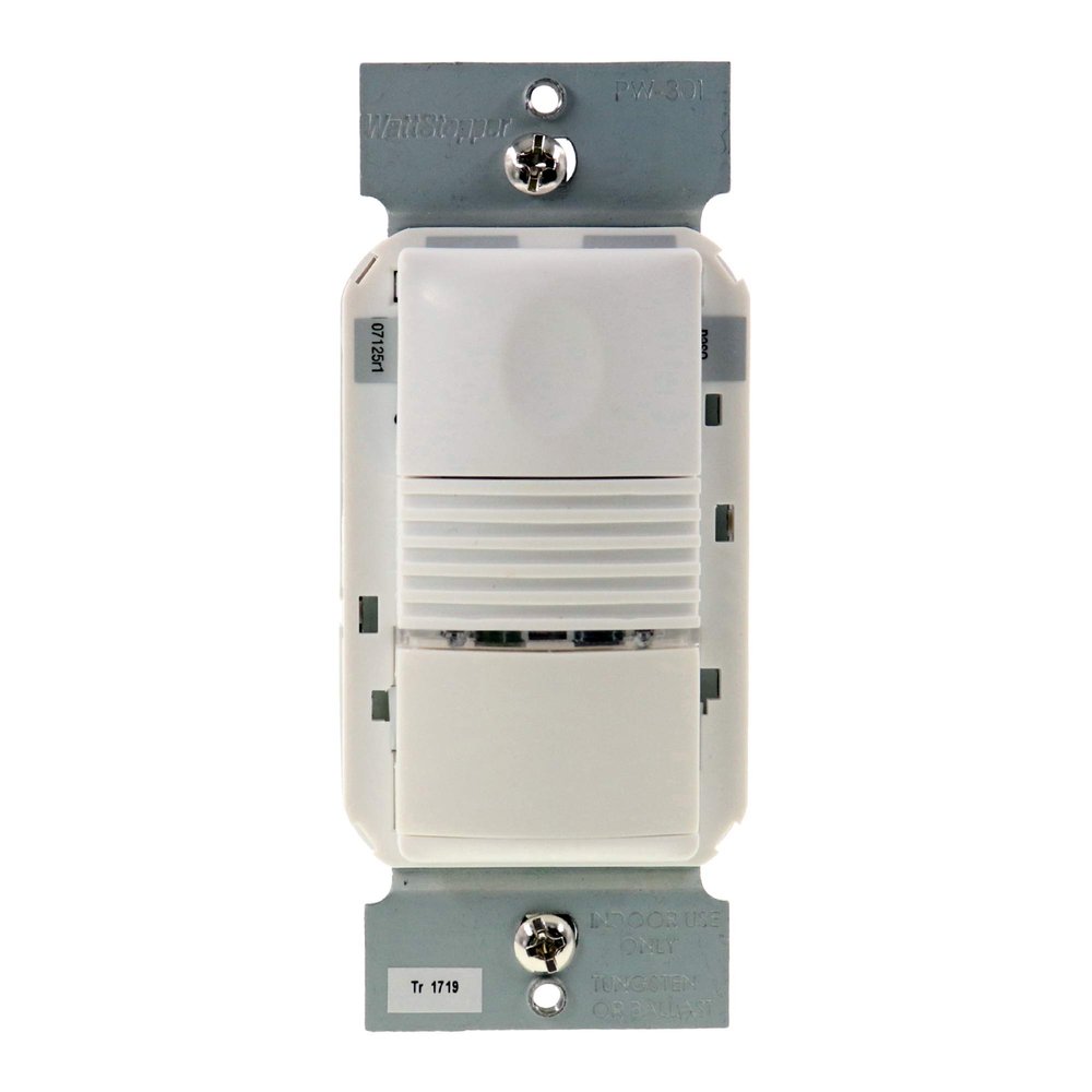 Wattstopper PW-301-W Motion Sensor Passive Infrared Wall Switch Multi-Way Control Occupancy Sensor with Neutral Sense Technology, White