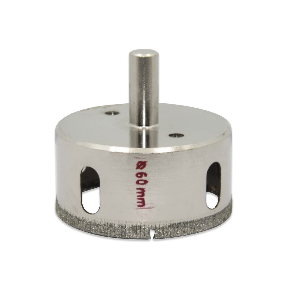 Flyshop Silver Tone Glass Cutting Diamond Hole Saw Tool 60mm, 2-3/8" Hole Diameter
