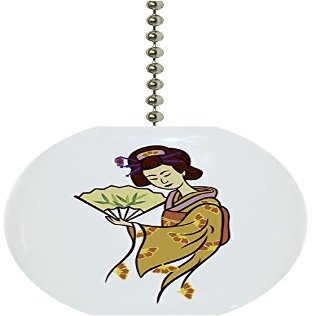 Carolina Hardware and Decor Oriental Geisha Solid Ceramic Fan Pull