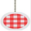 Red Gingham Buffalo Print Pattern Solid Ceramic Fan Pull view 1