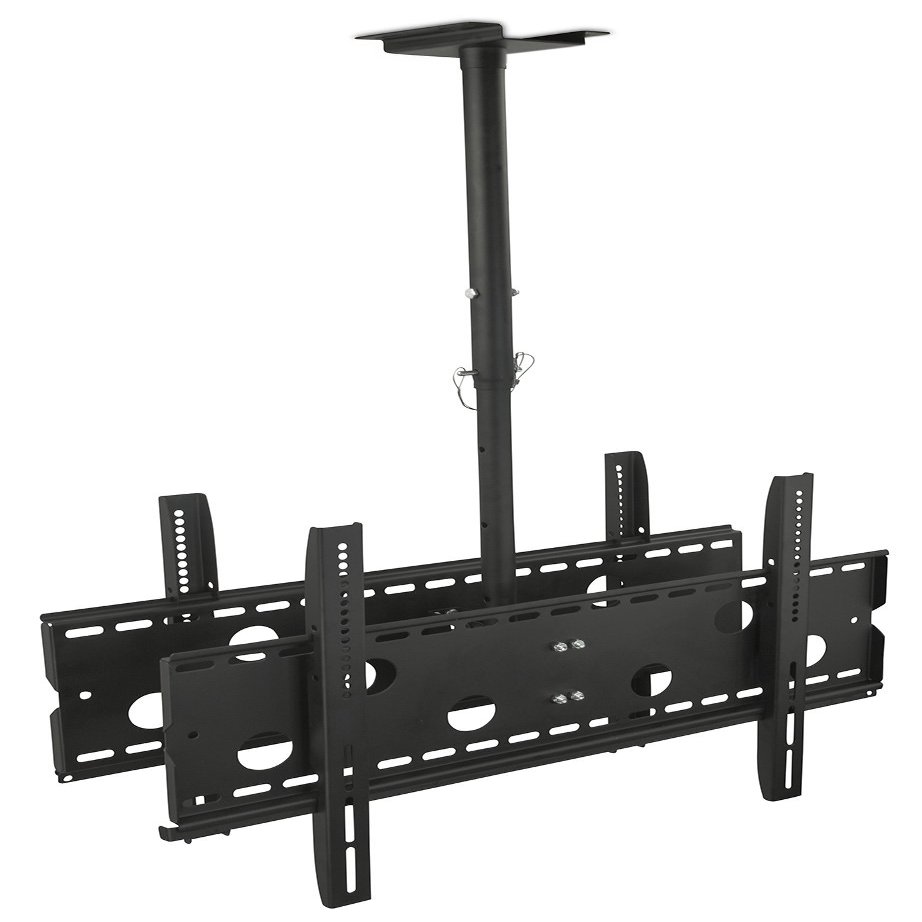 Mount-It Dual TV Ceiling Mount Rotating and Tilting Double TV Ceiling Mount for Samsung, Sony, LG, Sharp,Vizio, Haier, Toshiba, Sharp, Element, 32, 40, 42, 48, 50, 55, 60, 65, 70, 75 Inch TVs,Black