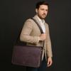 RUSTIC TOWN Leather Messenger Bag for Men Women - Full Grain Leather Laptop Satchel Office Shoulder Bag (16-Inch, Dark Brown) view 2