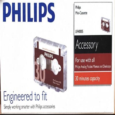 Philips Audio & Dictation Mini Cassette, 30 Minutes (15 x 2), 10/Pack