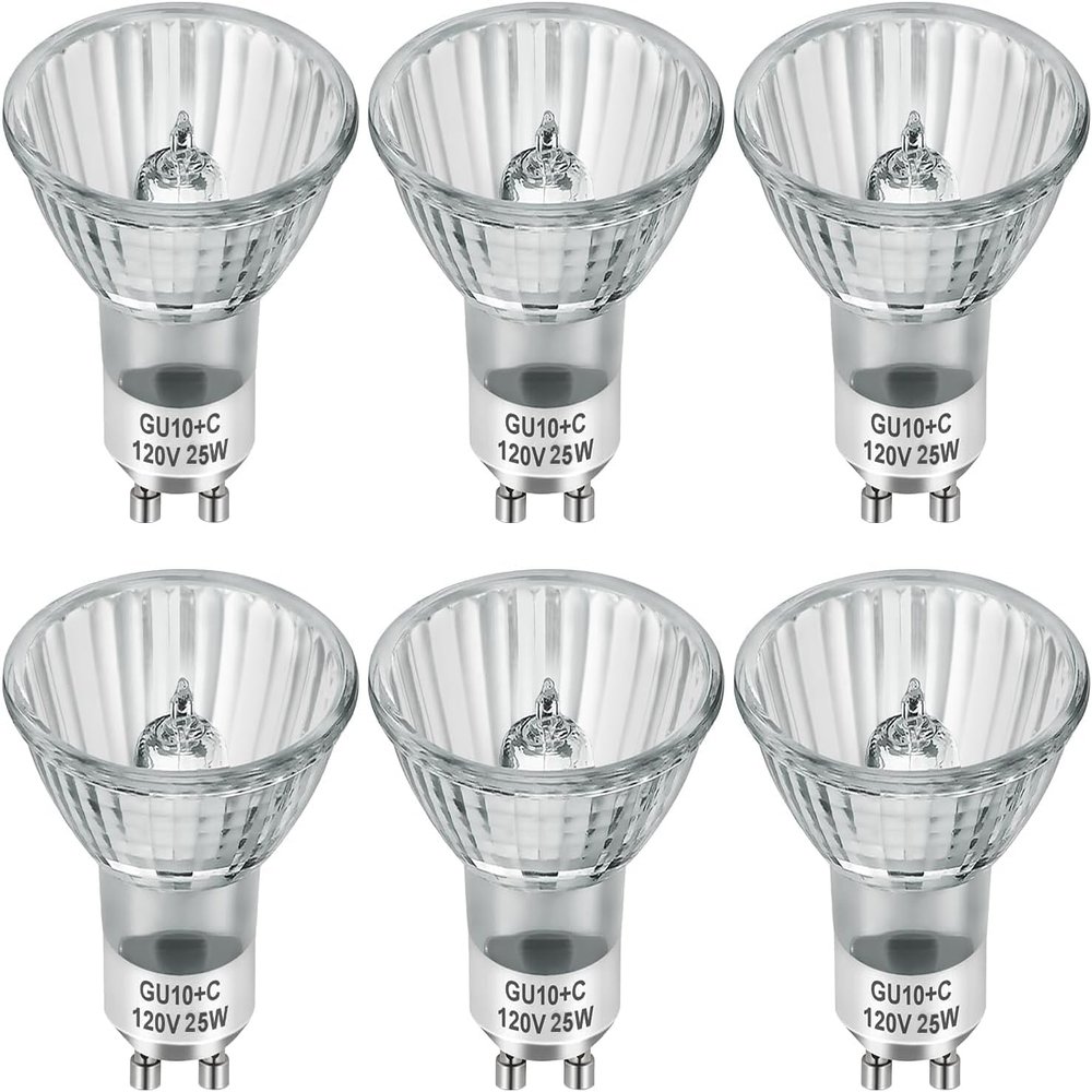 SerBion GU10 25 Watt Halogen Light Bulbs for Lava Lamp and Wax Warmer, 120V Dimmable, 6-Pack