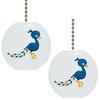 Carolina Hardware and Decor Set of 2 Baby Peacock Solid Ceramic Fan Pulls view 1