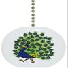 Strutting Peacock Solid Ceramic Fan Pull view 1